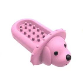 PROKEl Soft Rubber Toy Puppy Slow Feeder PadPeanutButter Treat Dispenser Training Aid DogCrateTraining Tool -Reduce Boredom Anxiety.Distraction F (Color: Pink)