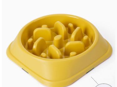 Pet Slow Feeding Bowl Dog Bowl Anti-choke Anti-skid (Option: Conventional-02 Style Yellow)