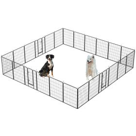 Dog Playpen Foldable 24 Panels Dog Pen 40" Height Pet Enclosure Dog Fence Outdoor with Lockable Door for Large/Medium/Small Dogs,Puppy Playpen,RV (Color: as Pic)